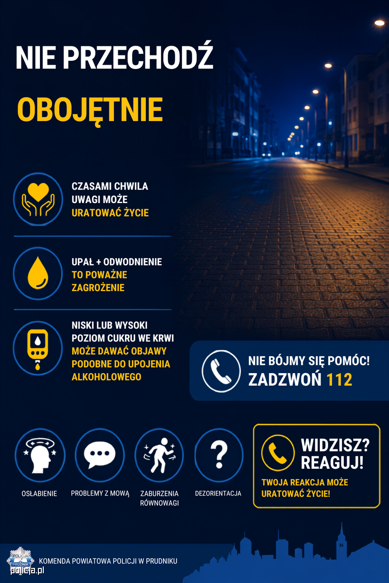 Nie przechodź obojętnie, szybka reakcja policjantów pomogła 52-latkowi
