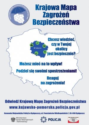 Krajowa Mapa Zagrożeń Bezpieczeństwa - plakat Kujawsko-Pomorskie
