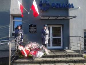 uroczystości odsłonięcia tablicy upamiętniającej Żołnierzy Niezłomnych Północnego Mazowsza na budynku Komendy Powiatowej Policji w Gostyninie.