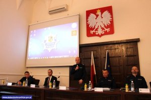 odprawa roczna w Komendzie Wojewódzkiej Policji we Wrocławiu z udziałem Komendanta Głównego Policji nadinsp. Jarosława Szymczyka