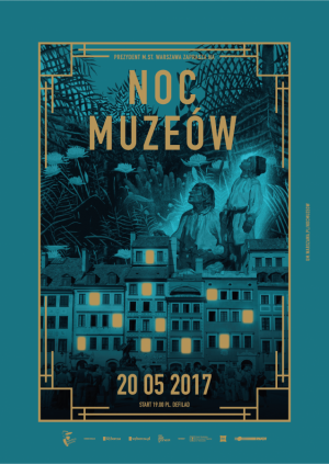 napis: Noc Muzeów - plakat promujący wydarzenie