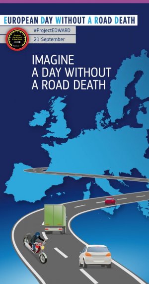 Europejski Dzień Bez Ofiar Śmiertelnych Na Drogach -  plakat