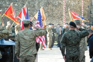 Uroczystość powitania amerykańskich żołnierzy