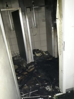 pomieszczenie gdzie wybuchł pożar