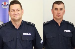 dwaj policjanci z Łęcznej