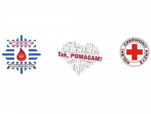 Logo honorowego dawcy krwi, Tak Pomagam i Polski Czerwony Krzyż