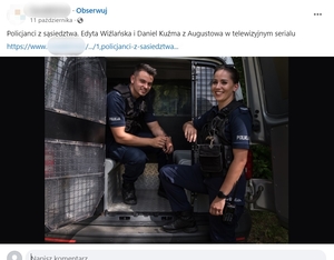 Policyjny duet, wizytówka serialu na portalu społecznościowym