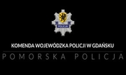 logo pomorskiej Policji i napis: Komenda wojewódzka Policji w Gdańsku