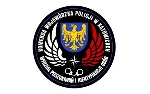 logo z napisem Komenda Wojewódzka Policji w Katowicach Wydział Poszukiwań i Identyfikacji Osób