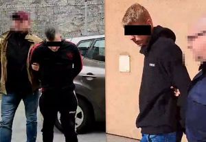 Kolaż dwóch zdjęć przedstawia aresztowanych za oszustwo w Puławach