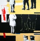 Krzysztof MUSIAŁ / Fragmenty-Policjanci, 120x120 cm, olej/akryl