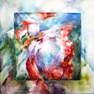 Urszula TADYCH / Mgławica Oriona, 100x100 cm, olej