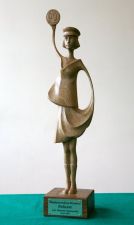 Edmund SZPANOWSKI / Uwaga STOP 90, wys. 55 cm,rzeźba drewno dębowe