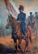 Tadeusz TCHÓRZ / Przodownik policji konnej, 70x50 cm, olej