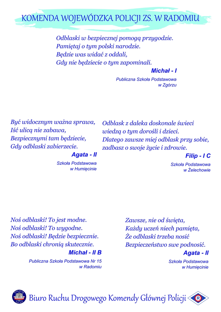 grafika przedstawiająca przesłane przez dzieci na konkurs wierszyki rymowanki