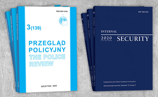 Okładki czasopism Przegląd Policyjny i Internal Security