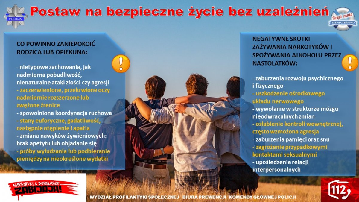 infografika na temat uzależnień, wersja dostępna cyfrowo w załączniku