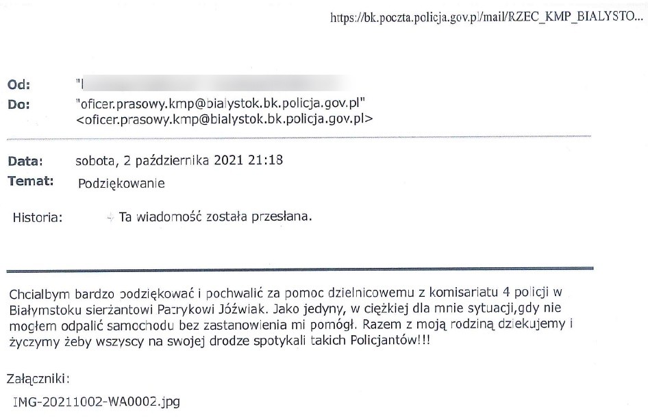 Treść podziękowań dostępna cyfrowo znajduje się pod tekstem