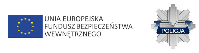 logo Unii Europejskiej i Napis Unia Europejska Fundusz Bezpieczeństwa Wewnętrznego i gwiazda policyjna - logo Policji