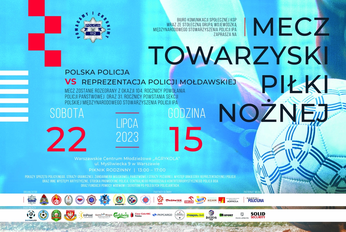 plakat informacyjny dotyczący meczu towarzyskiego