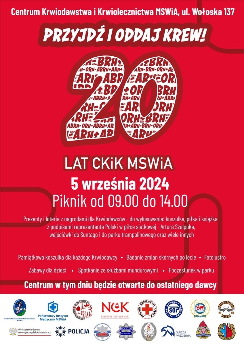 plakat zachęcający do oddania krwi 
