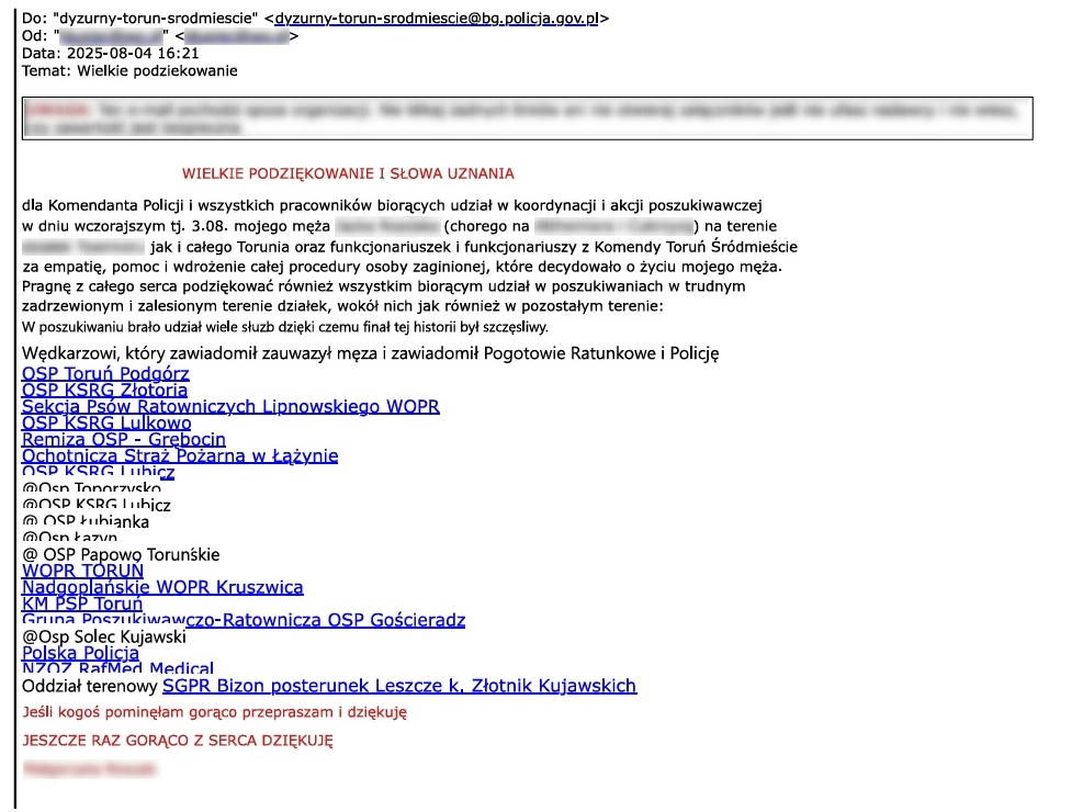 Podziękowania.