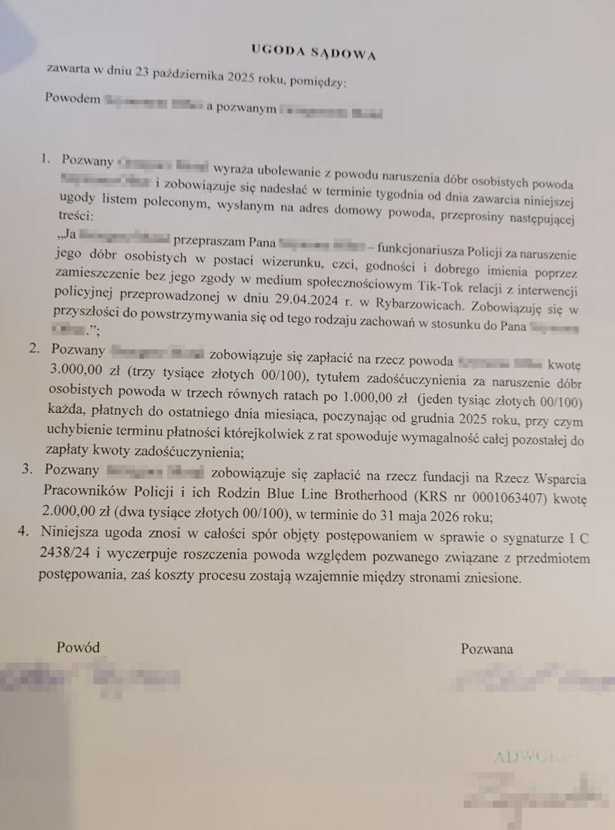 Treść porozumienia.