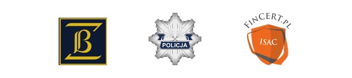 Loga instytucji biorących w kampanii: Związek Banków Polskich, Policja i Fincert.pl