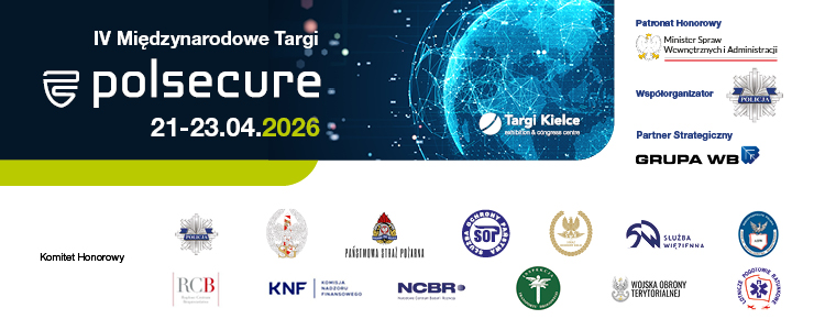 Banner z logami organoizatorów i partnerów targów Polsecure.