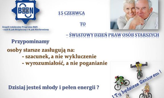 15 czerwca to światowy dzień praw osób starszych - plakat akcji