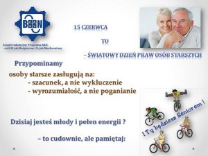 15 czerwca to światowy dzień praw osób starszych - plakat akcji