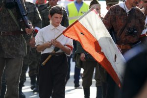 Policjanci zabezpieczają obchody rocznicy Powstania Warszawskiego