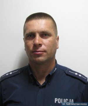st. asp. Wojciech Strączkiewicz z Komendy Powiatowej Policji w Pińczowie