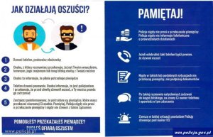 Ulotka ostrzegająca przed oszustami