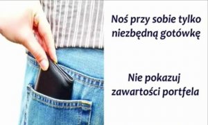 Plakat ostrzegający przed kieszonkowcami