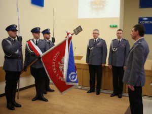 Zastępca Komendanta Wojewódzkiego Policji w Poznaniu mł insp. Piotr Mąka