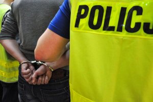 Zatrzymany prowadzony przez policjanta