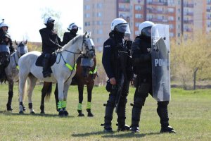 Wspólne ćwiczenia Policji konnej i policjantów OPP