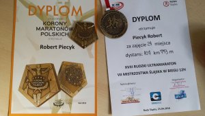 Dyplomy za udział w maratonach asp. sztab. Roberta Piecyka