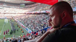 jeden z polskich spottersów na stadionie