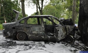 spalone po wypadku auto