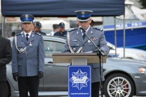 Uroczystości Święta Policji w Augustowie - prelekcja policjanta