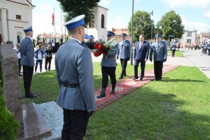 Święto Policji w Kolnie - złożenie kwiatów