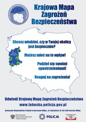 Krajowa Mapa Zagrożeń Bezpieczeństwa - plakat Lubuskie