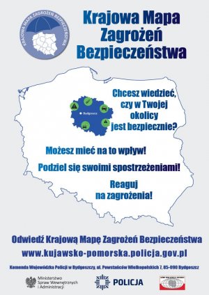 Krajowa Mapa Zagrożeń Bezpieczeństwa - plakat Kujawsko-Pomorskie