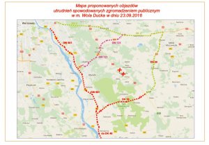 mapa proponowanych objazdów