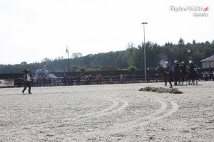 Pokaz zespołu konnego podczas zawodów