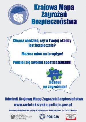 Krajowa Mapa Zagrożeń Bezpieczeństwa - plakat świętokrzyskie