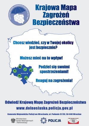 Krajowa Mapa Zagrożeń Bezpieczeństwa - plakat dolnośląskie