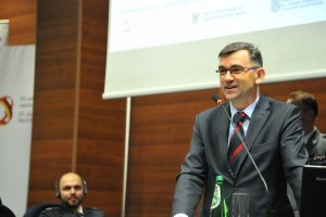Uczestnicy międzynarodowej konferencję pod nazwą „25 lat współpracy Policji Lubuskiej i Landu Brandenburgia – gwarantem bezpieczeństwa regionalnego”